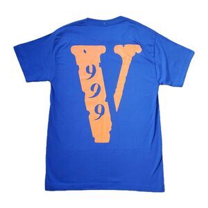 VLONE X Juice WRLD 999 Legends Never Die Sz Small Mens Blue Double Side T-Shirt